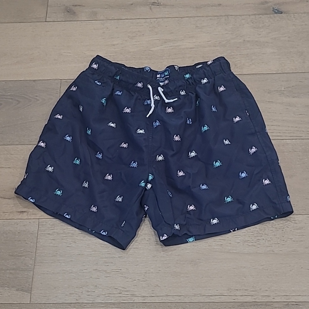 EUC Charleston Swim Trunks Men's sz XL Navy Blue Crab Motif Swim Shorts